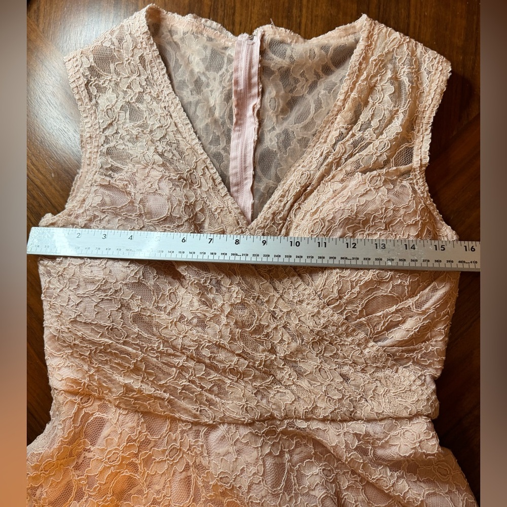 Morilee Blush Lace Fit & Flare Dress Size 14 Romantic Wedding Guest - Picture 5 of 10